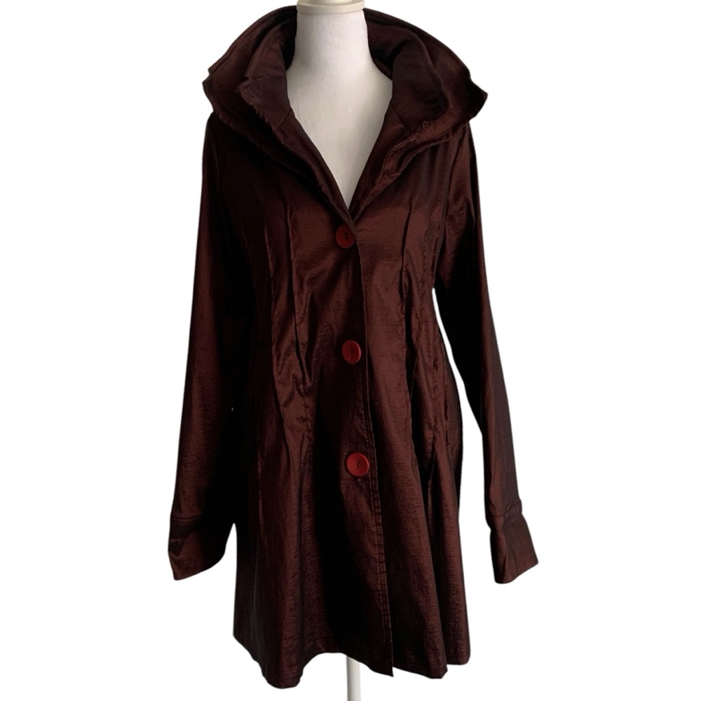 Damee small deep red black dark romance vamp exaggerated collar swing jacket